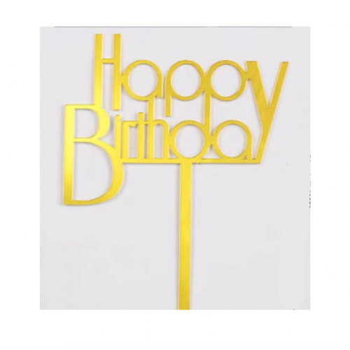 C/TOPPER HBD PRINT GOLD STICK C/TOPPER HBD PRINT GOLD STICK
